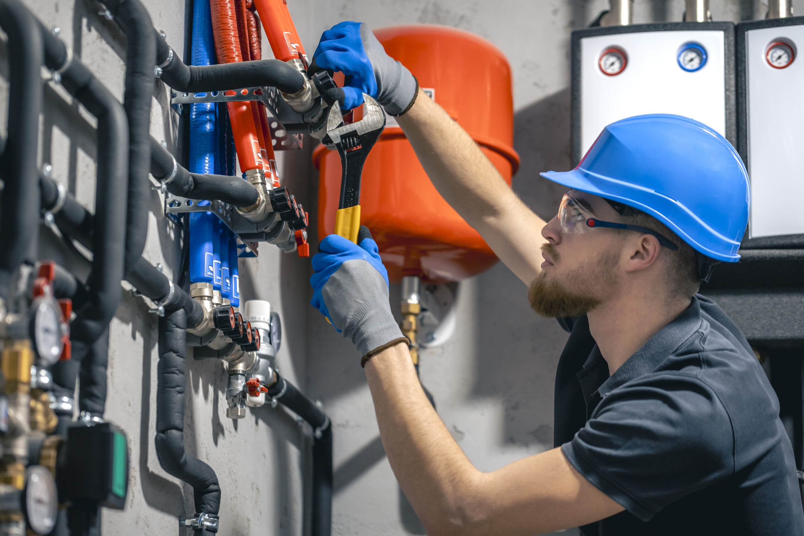 Plumber at work